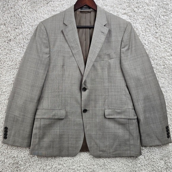 Ralph Lauren LRL Sport Coat Mens 40S Gray Check 2 Button Career Blazer Jacket - Picture 1 of 14